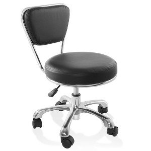 Saloniture Rolling Hydraulic Salon Stool with Backrest - Adjustable Swivel Chair for Spa or Medical Office - 1 of 4