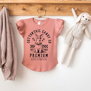 The Juniper Shop Cottontail Candy Premium Chocolate Flutter Sleeve Tee - 1 of 4