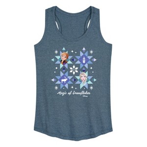 Women's - Frozen 2 - Magic Of Snowflake Christmas Graphic Racerback Tank - 1 of 4