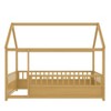 PAGED Bed Frame Floor Wooden Bed Frame with House Roof Frame and Fence Guardrails, Box Spring Required - 4 of 4