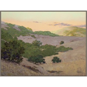 42" x 32" San Juan Bautista Hills by Ed Penniman Framed Canvas Wall Art Print - Amanti Art: Modern Lithograph, Polystyrene Frame - 1 of 4