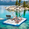 Outsunny Water Inflatable Floating Dock, Rafting Platform Island, Large Mat with Air Pump & Backpack, for Pool, Beach, Ocean, White - 2 of 4