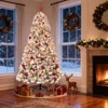 Prelit Pencil Snow Flocked Spruce Artificial Christmas Tree with Warm White Lights, Pre-Decorated, Foldable Stand for Holiday, White - 4 of 4