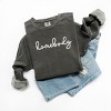 Simply Sage Market Embroidered Homebody Cursive Garment Dyed Sweatshirt - 3 of 4