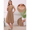 INSPIRE CHIC Women's Sleeveless Scoop Neck Drawstring Waist Summer A-Line Midi Dresses - 2 of 4