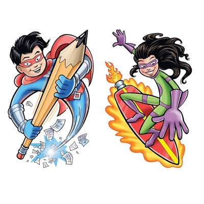 Colorful Superhero Classroom Bulletin Board Poster Set