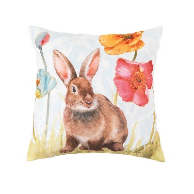 C&F Home 18" x 18" Sitting Spring Softies Bunny Easter Indoor/Outdoor Decorative Throw Pillow