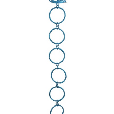 Allstate 5' x 1.75" Turquoise Blue Glittered Round Chain Christmas Garland