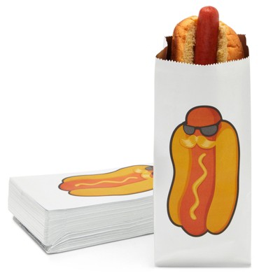 Disposable Paper Foil bag Hot Dog Bags Perfect for Hotdogs or long