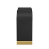 Vynxaria 4-Door Cabinet - Curved Corners, Wavy Door Panels & Adjustable Shelves, for Study/Living Room/Entrance,Black - 3 of 4