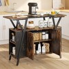 Bestier Small Kitchen Island Buffet Table with Storage Drawers - 2 of 4