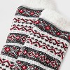 Women's Mixed Geo Double Lined Cozy Crew Socks - Auden™ Heather Gray/Red/ Ivory 4-10 - 3 of 3