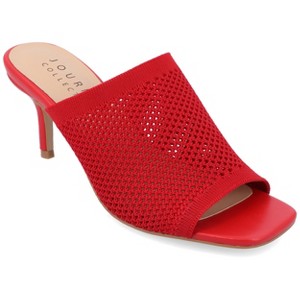 Journee Collection Womens Leighton Soft Knit Slip On Open Toe Pumps - 1 of 4