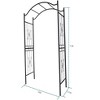 NicBex Metal Garden Arch Trellis L43.2" x W17.64" x H90.48" Plant Trellis Outdoor Anti-Rust Arched Garden Trellis, Black - 4 of 4