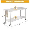 60X24x35 Inch Stainless Steel Work Table with Double Shelf, Heavy Duty Prep Station for Kitchen Restaurant or Garage Storage - 2 of 4