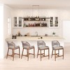 Counter Height Bar Stools Set of 2, Rattan Woven Barstools with Back and Arms - 4 of 4