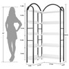 Corner Bookshelf, L Shaped Bookshelf Arched 5 Tier Corner Shelf with Metal Frame for Living Room Bedroom - 2 of 4