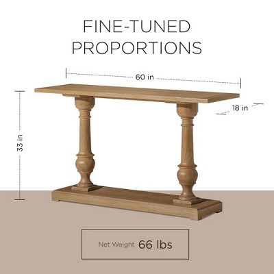 Arthur 60" Antiqued Natural Solid Wood Console Table