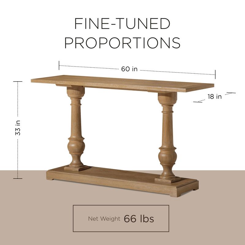 Maven Lane Arthur Traditional Wooden Console Table, 6 of 9