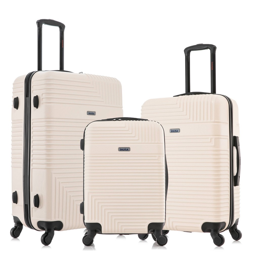 Photos - Luggage InUSA Resilience Lightweight Hardside Checked Spinner  Set 3pc - Be 