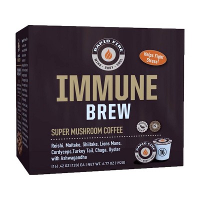 Rapid Fire Coffee Immune Brew Medium Roast Coffee Pods - 16ct