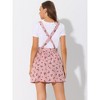 Allegra K Women's Printed Adjustable Straps Mini Chambray Pinafore Dress - 4 of 4