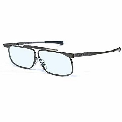 SlimFold Kanda (005) of Japan Folding Reading Glasses with Case in Gun-Metal/Blue Light Filter Lenses +2.50