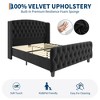 Bed Frame with Deep Button Tufted Wingback Headboard and Footboard, Velvet Upholstered Platform Frame, No Box Spring, Easy Assembly - 4 of 4