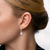 Pompeii3 2.07Ct TW Diamond Dangle Lever Back Hoops 14k White Gold Lab Created - 4 of 4