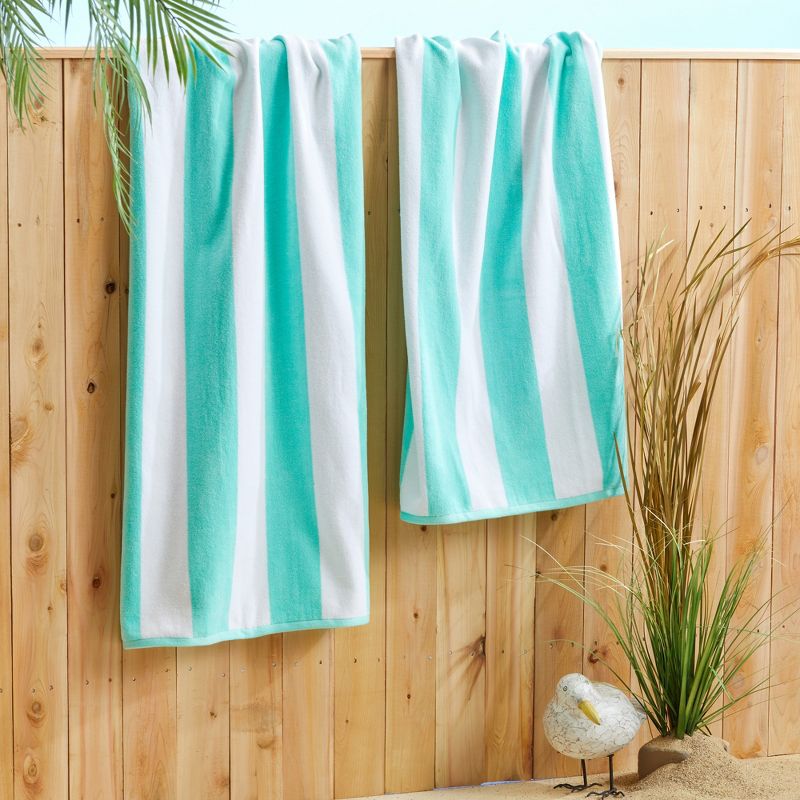 Market & Place Cotton Cabana Stripe Beach Towel Set, 5 of 9