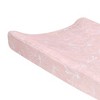 Lambs & Ivy Petals Soft Pink/White Floral Outline Baby Changing Pad Cover - 2 of 4
