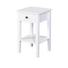 LIVAREEmlen White End Table, Floor-standing Storage Table with a Drawer - 2 of 4