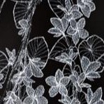 black white stencil floral