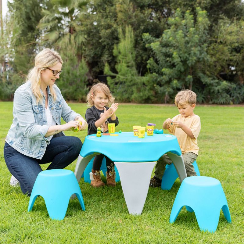 ECR4Kids Ayana Table and Stool Set, Plastic Kids' Table and Chairs, 6 of 14