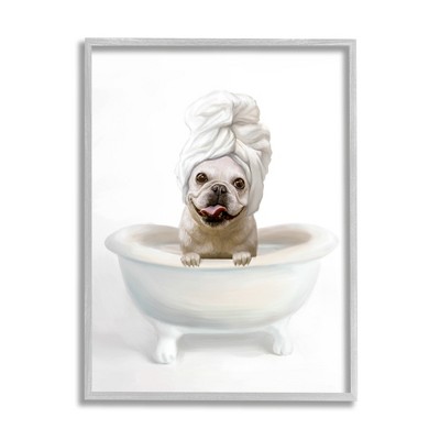 Stupell Industries Bathroom Relaxation House Pet Terrier Claw Bath Design