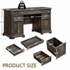 Brafabhome Wooden Executive Desk with Power Outlets, Farmhouse Computer Desk with File Drawer Study Writing Table with Storage for Bedroom Home Office - 2 of 4