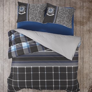 Sussexhome Masculine Collection Duvet Cover Set | Red, Full Size Duvet Cover, 1 Duvet Cover, 1 Fitted Sheet and 2 Pillowcases - 1 of 4