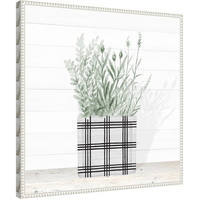 Lavender Blossom in Modern Pot II White Canvas Wall Art