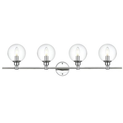Elegant Lighting Jaelynn 4 light Chrome and Clear Bath Sconce