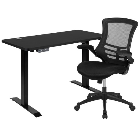 Flash Furniture Basics High Back LeatherSoft-Padded Task Office Chair with Arms, Black