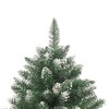vidaXL Christmas Tree Green and white PVC, steel 82.7 in - 4 of 4