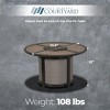Four Seasons Courtyard 54" Steel 40K BTU Edison Park Smokeless Propane Gas Fire Pit Round Table Outdoor Backyard Fireplace for Patios and Decks, Brown - 3 of 4