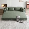Convertible Sofa Bed with Storage Pocket and Pillows, Modern Sleeper for Small Spaces -3irtyhousy - 2 of 4
