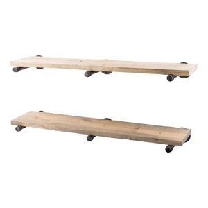 RESTORE Driftwood Tan 36 in. Shelves with Straight Brackets - 1 of 4