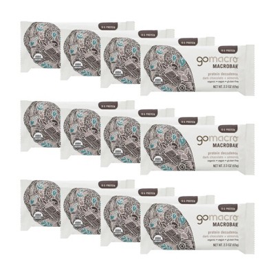 GoMacro Macrobar Protein Decadence Dark Chocolate and Almonds Bar - Case of 12/2.3 oz