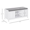 Aghana Digitals White Entryway Storage Ottoman Bench with Sliding Doors, 6 Compartments, Adjustable - 2 of 4