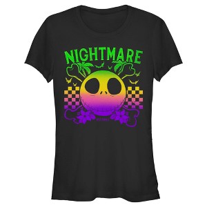 Juniors Womens The Nightmare Before Christmas EST. 1993 Neon Rainbow Jack T-Shirt - 1 of 4