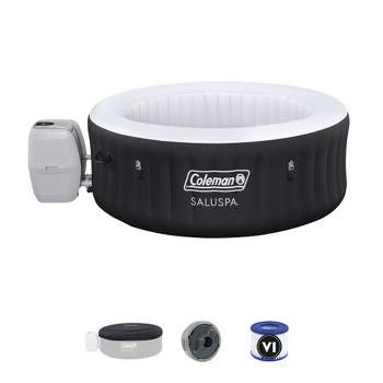 Coleman SaluSpa Round Portable Inflatable Outdoor Hot Tub Spa with 140 Air Jets, Cover, and 2 Filter Cartridges