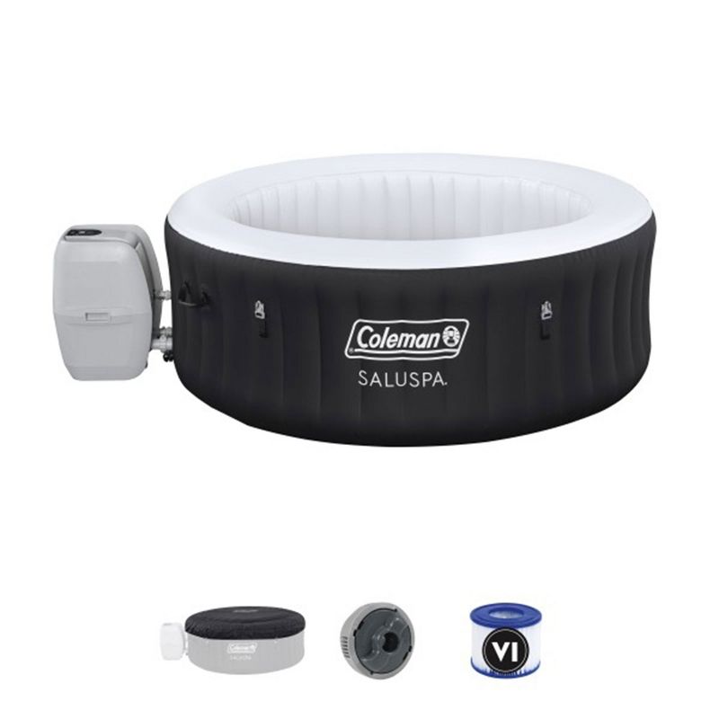 Coleman SaluSpa Round Portable Inflatable Outdoor Hot Tub Spa with 140 Air Jets, Cover, and 2 Filter Cartridges, 1 of 9