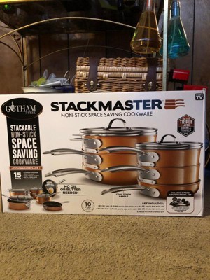 Best Buy: Gotham Steel Stackmaster Stackable Non Stick Cast Textured 10pc Cookware  Set Copper 2874